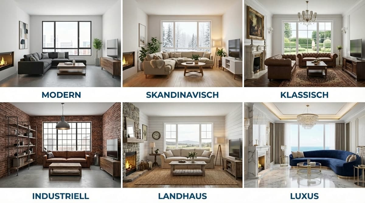 6 Einrichtungsstile für 3D Grundrisse