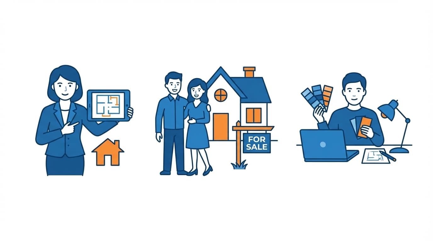 Target audiences for AI floor plan: Realtors, owners, designers