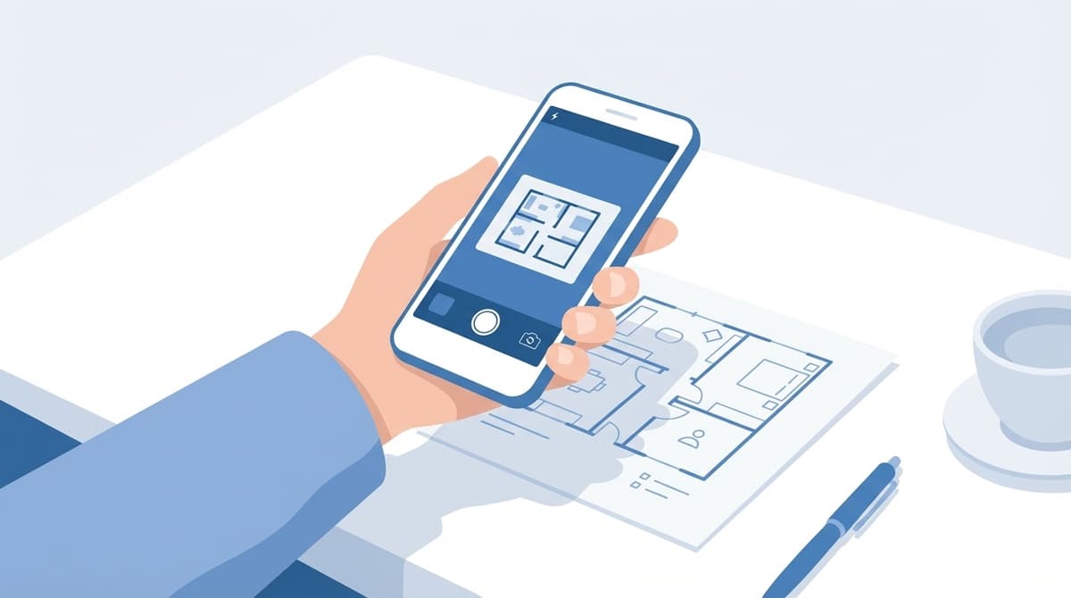Photograph and upload floor plan with smartphone